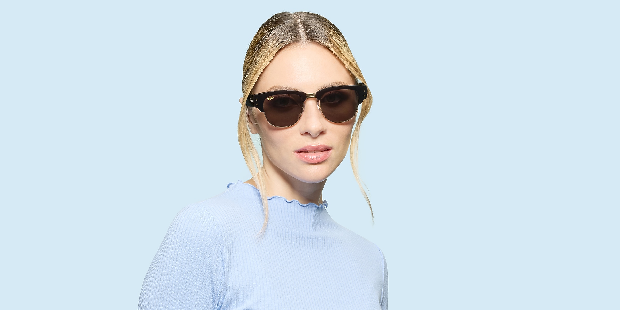 Ray-Ban Sunglasses RB0316S MEGA CLUBMASTER BLACKED OUT COLLECTION