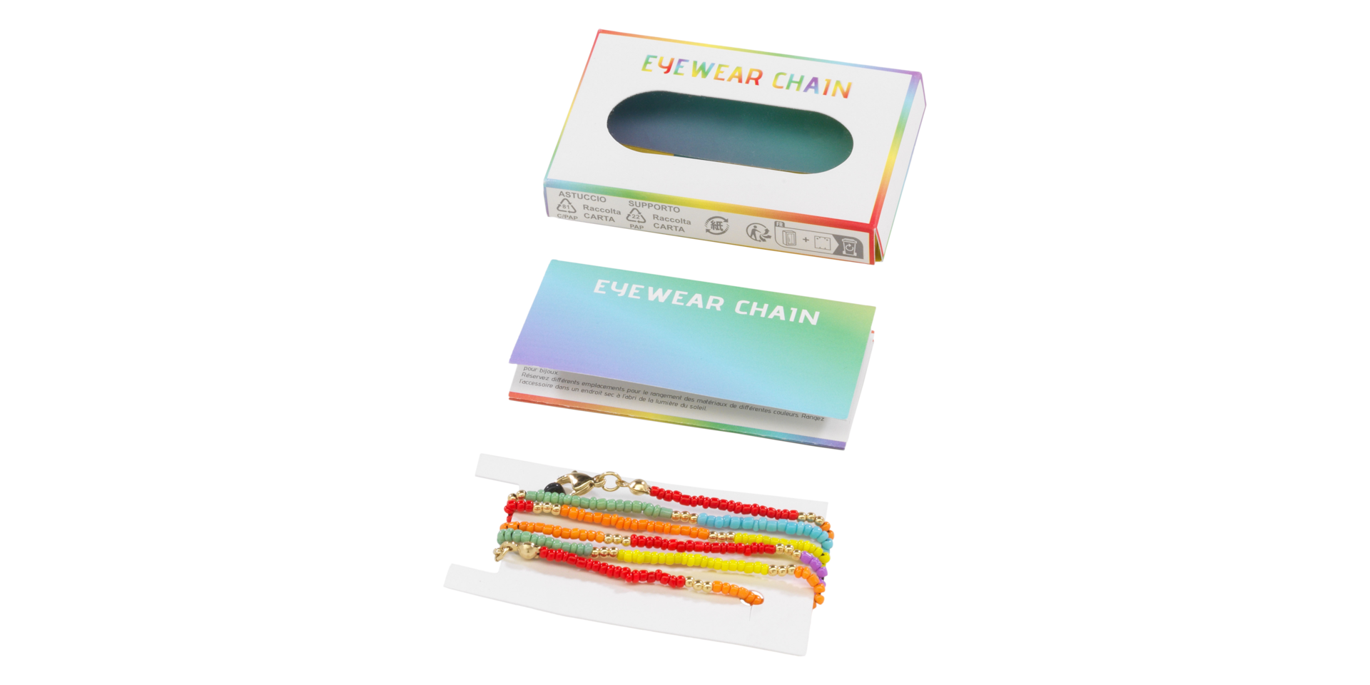 Generics RAINBOW GLASSES CHAIN , Size: