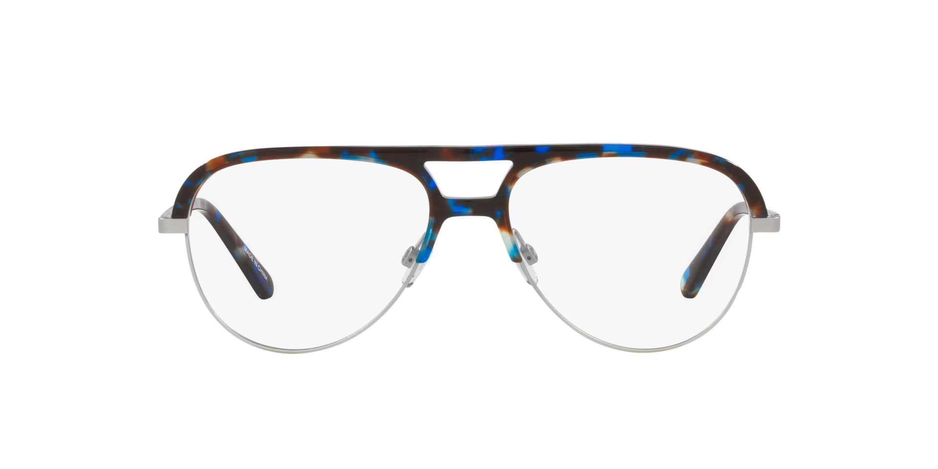Clearly BELMOPAN Blue Havana On Matte Silver, Size: L