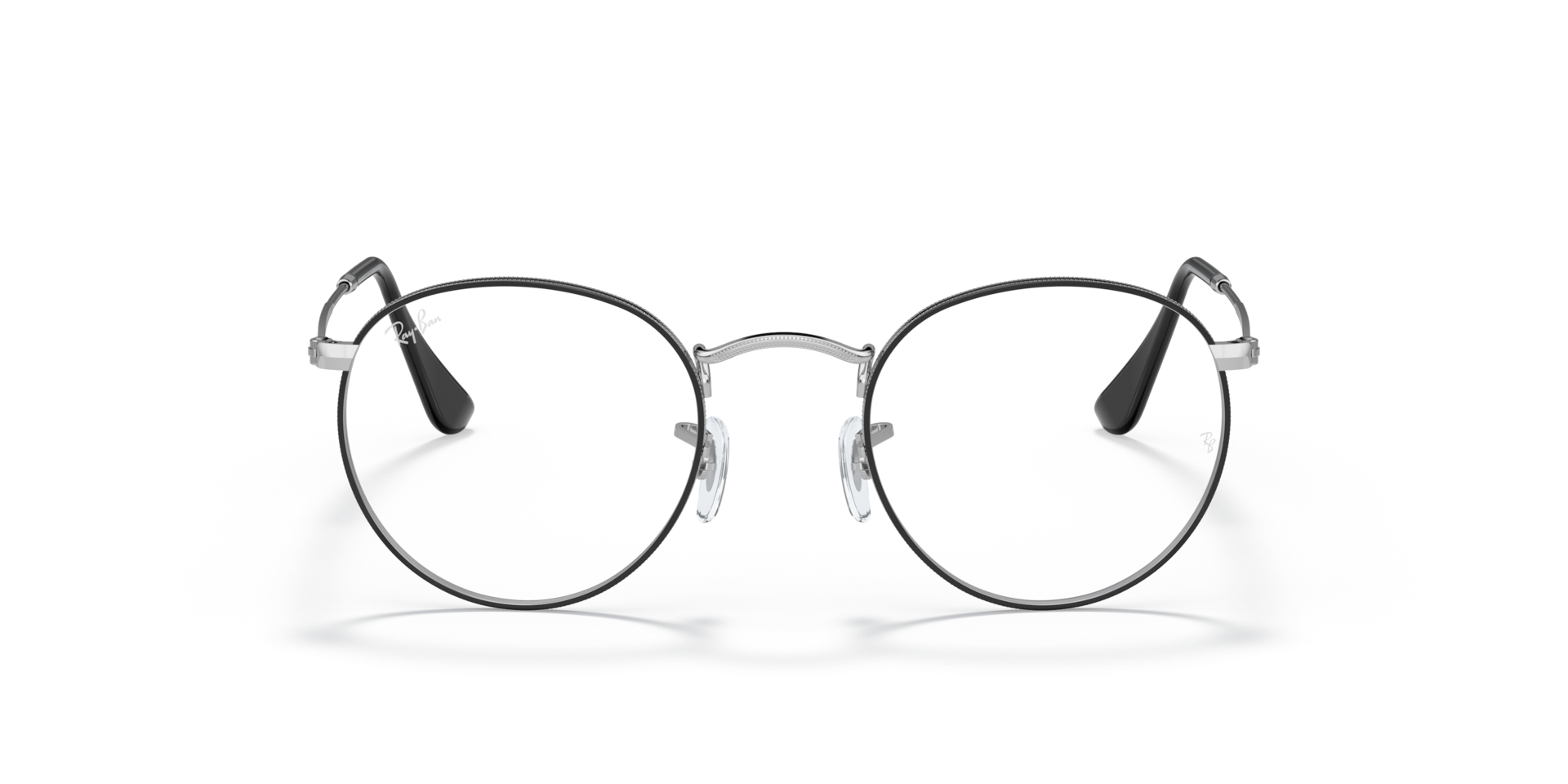 Ray-Ban RB3447V ROUND METAL Black On Silver, Size: S