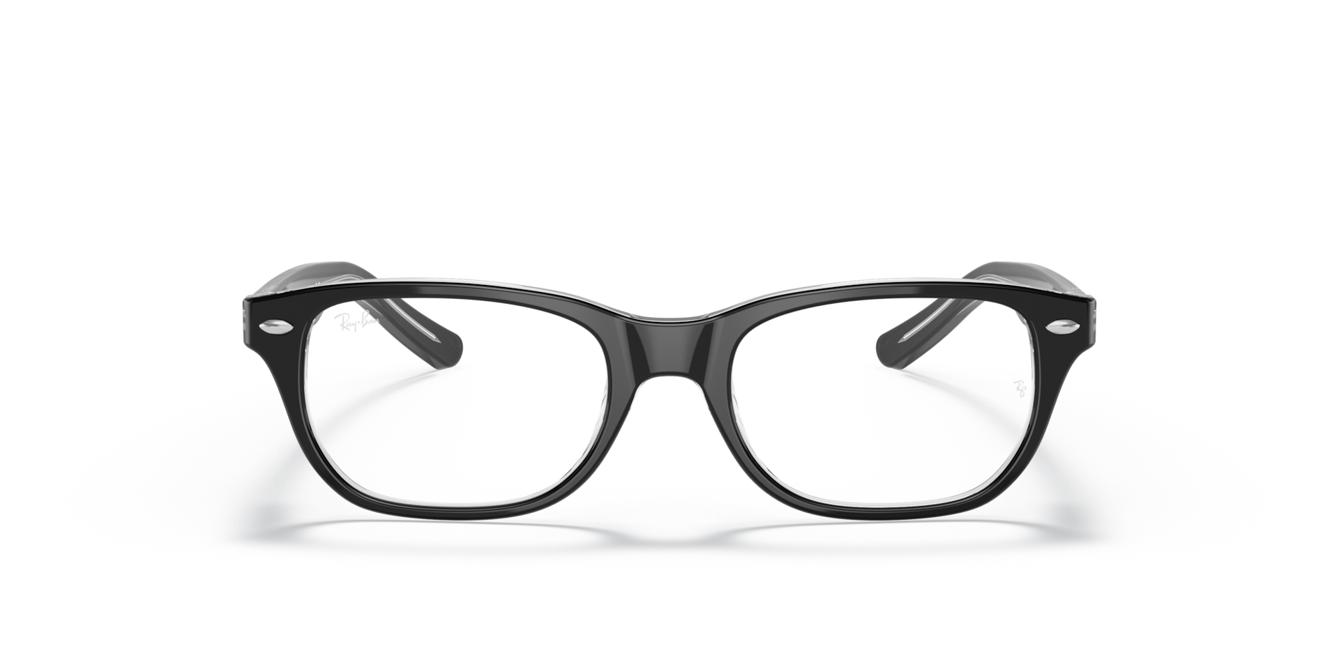 Ray-Ban RB1555 OPTICS KIDS Black On Transparent, Size: S