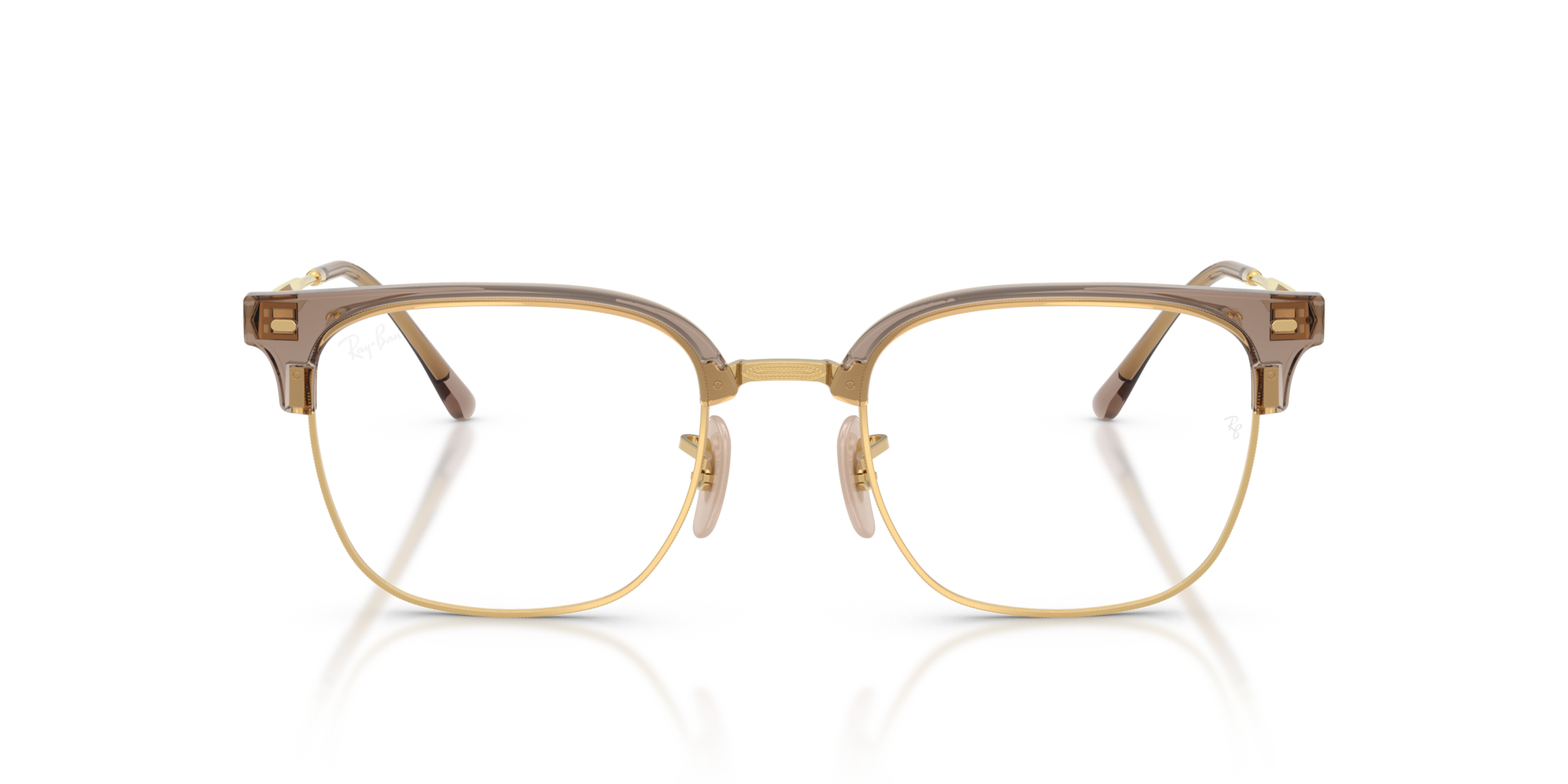 Ray-Ban RB7216 NEW CLUBMASTER OPTICS Beige On Gold, Size: L