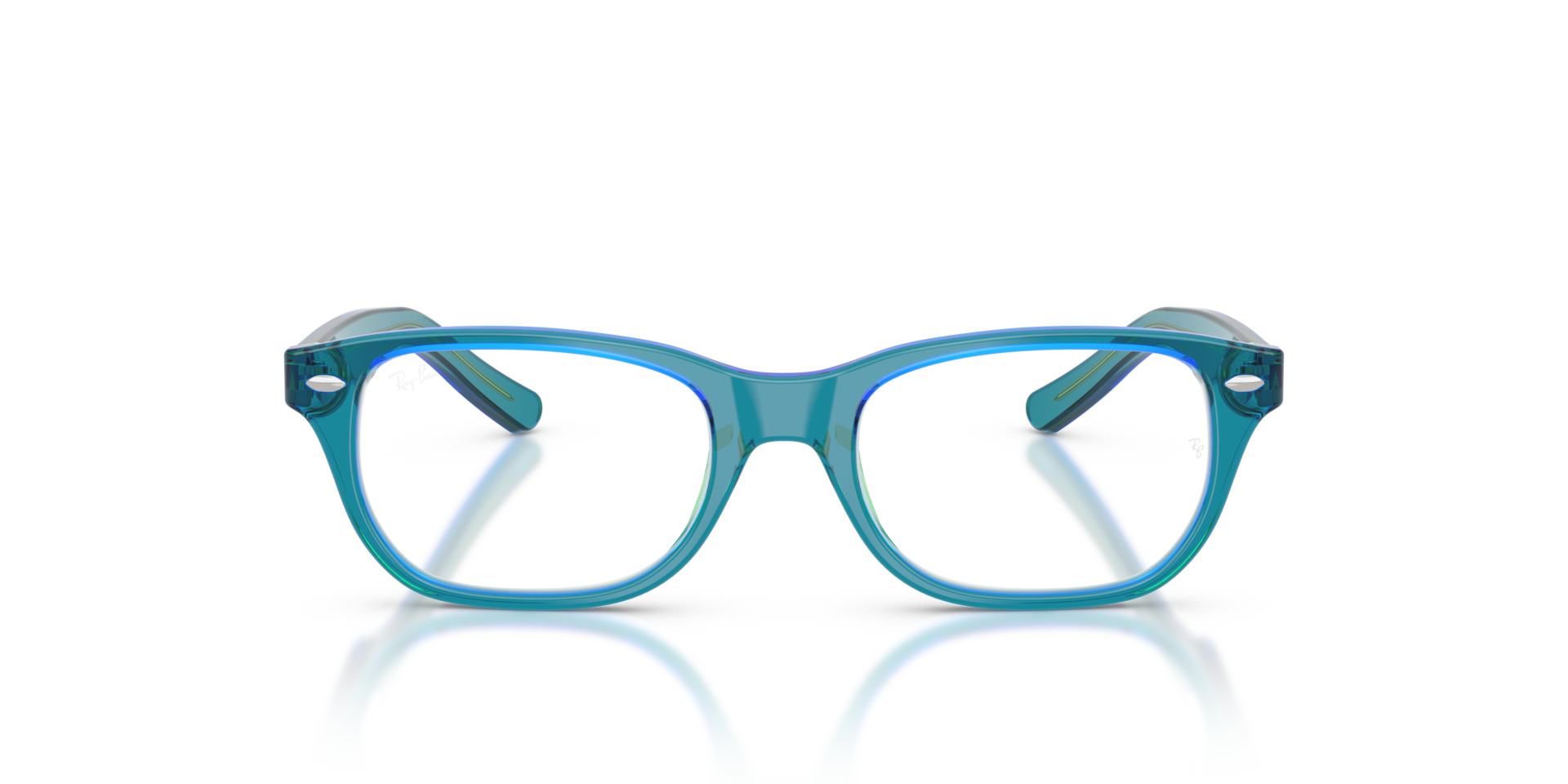 Ray-Ban RB1555 OPTICS KIDS Transparent Blue & Green, Size: M