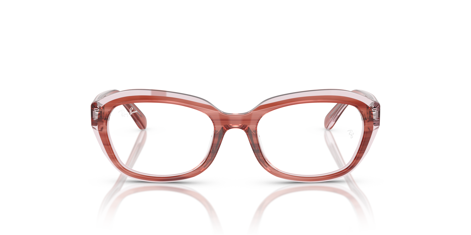 Ray-Ban RB1636 OPTICS KIDS Striped Pink On Transparent Pink, Size: S