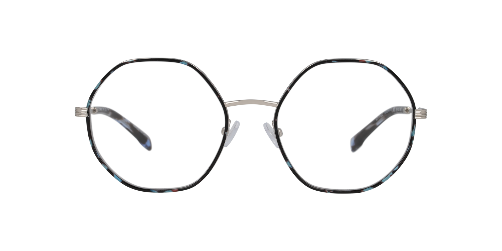 Clearly EDENITE Blue Havana On Silver, Size: XL