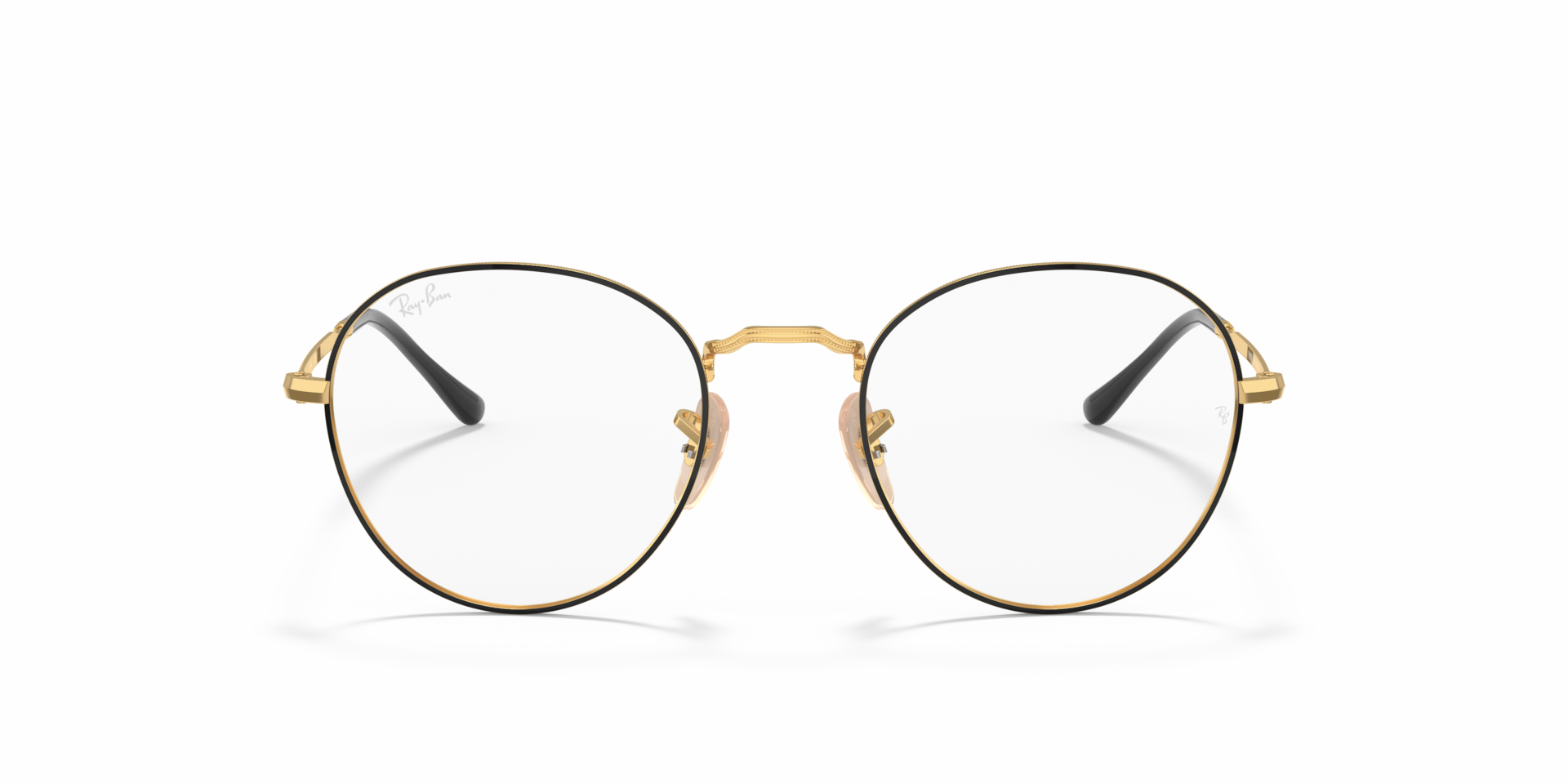 Ray-Ban RB3582V ROUND METAL OPTICS II Black On Gold, Size: M