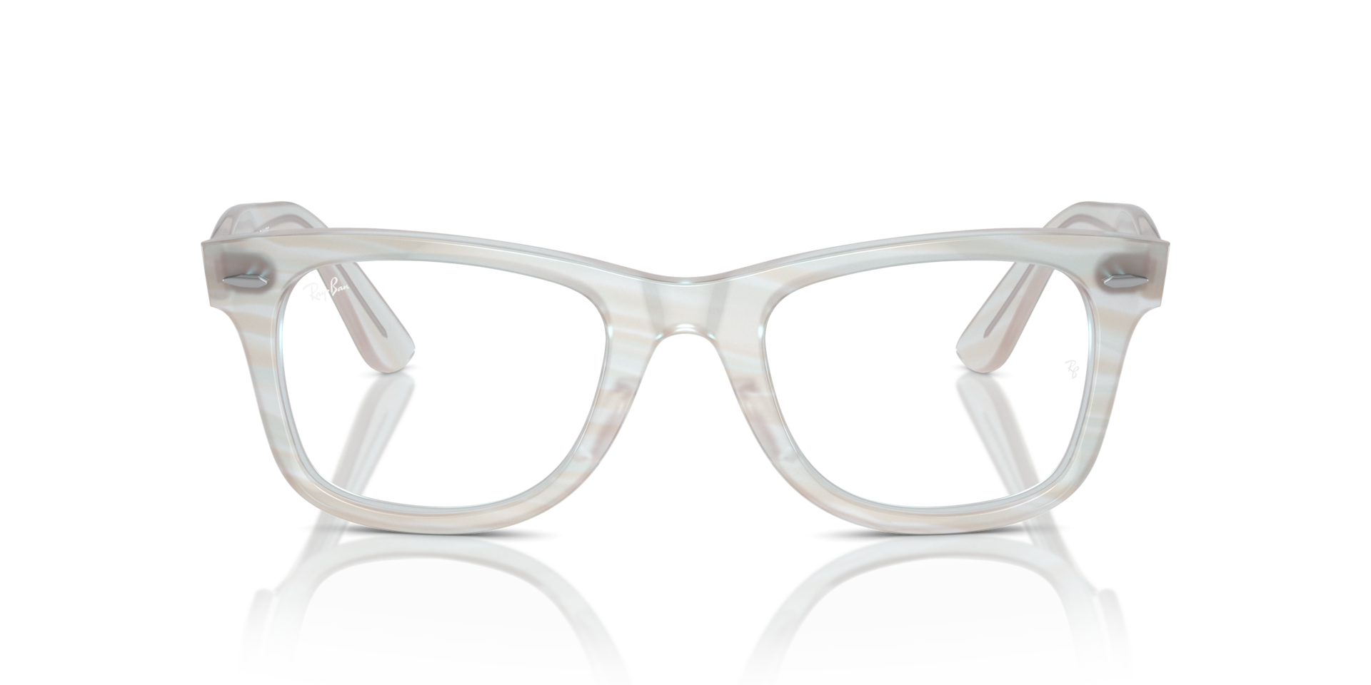 Ray-Ban RB4340V WAYFARER EASE OPTICS CHANGE Photo Striped Light Blue, Size: M