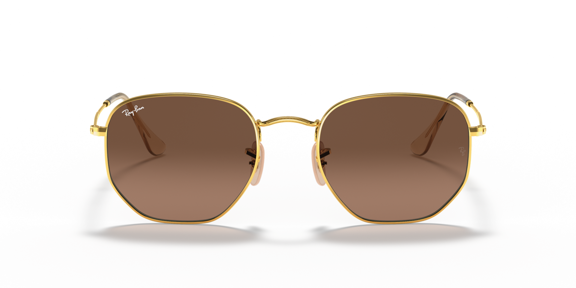 Ray-Ban RB3548N HEXAGONAL FLAT LENSES Arista Gold, Size: M