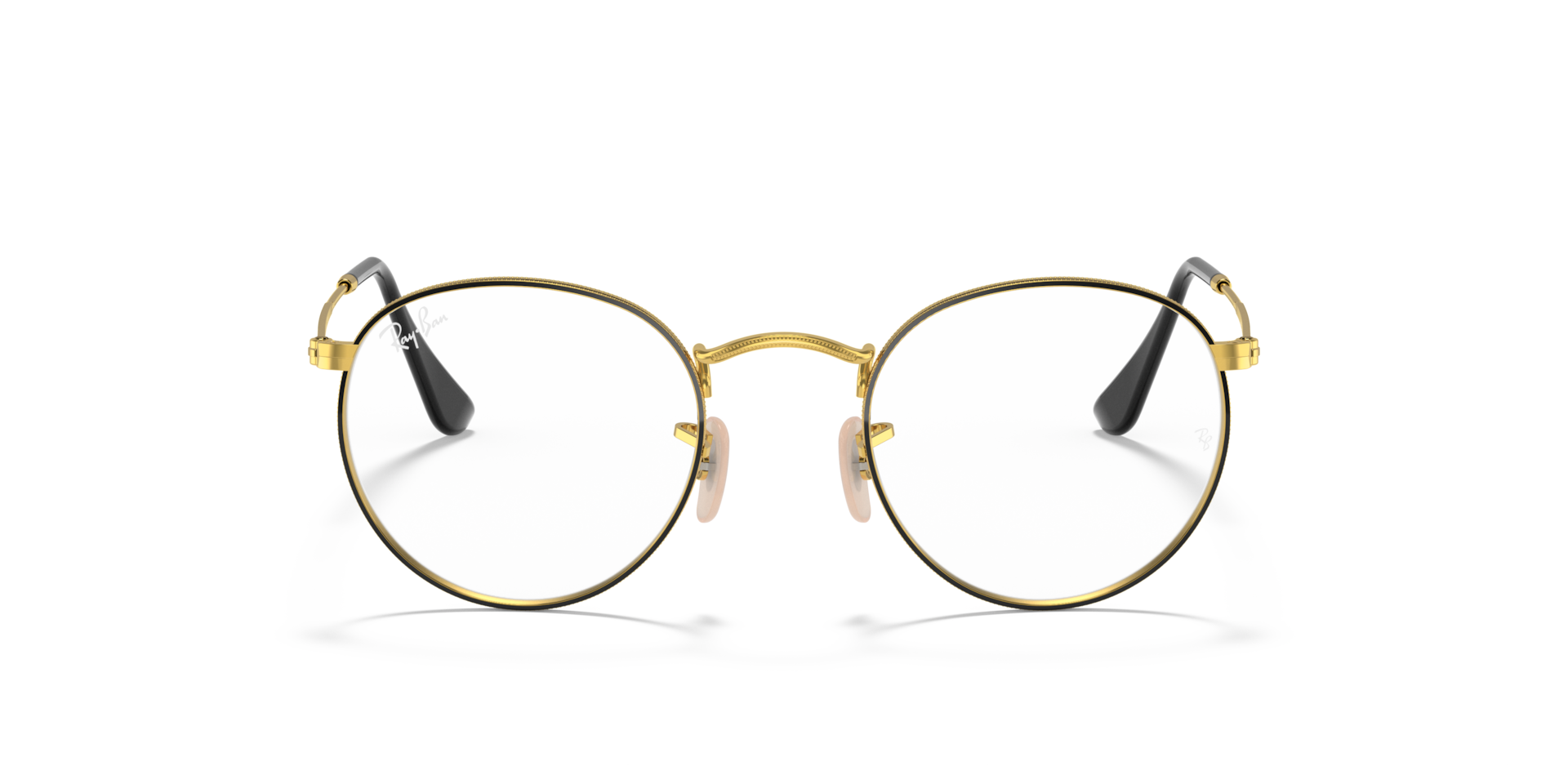 Ray-Ban RB3447V ROUND METAL OPTICS Black On Gold, Size: S