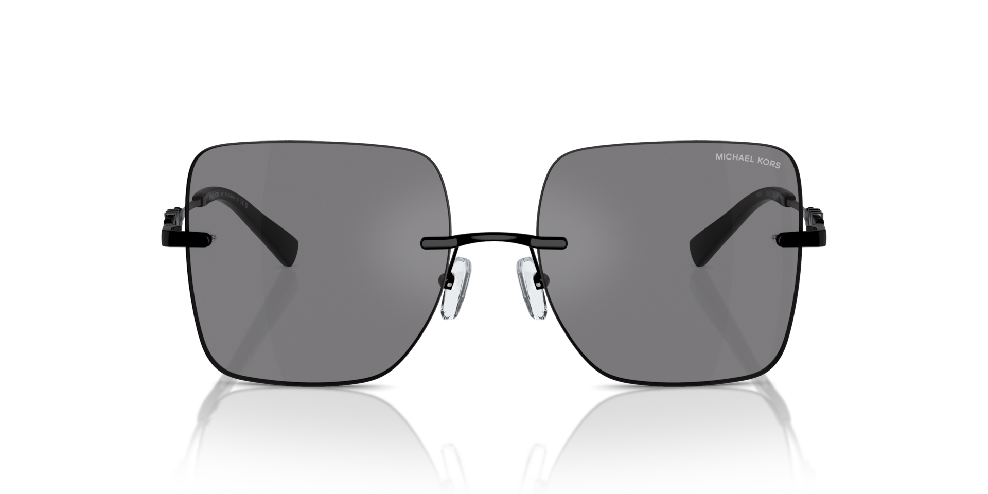 Michael Kors MK1150 QUÉBEC Grey Solid Black Mirror, Size: L